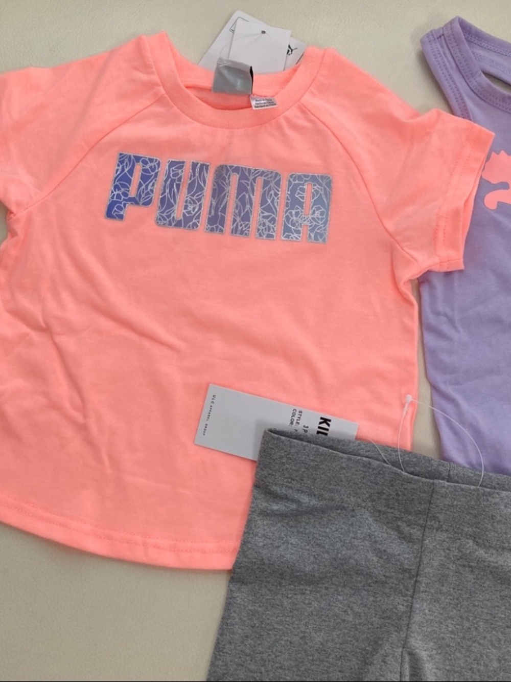 Puma girl neon purple leggings set 2254 - Picture 3 of 5